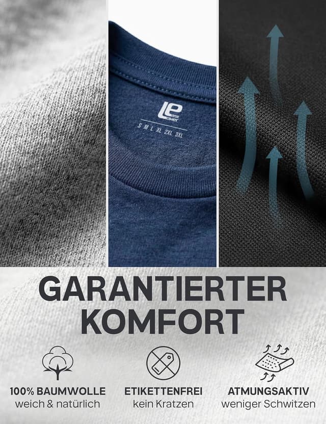 Detalle de Lower East Basic Rundhals T-Shirts 3er Pack