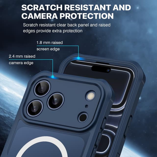 Thumbnail 6 de CENHUFO iPhone 17 Pro Privacy Case with MagSafe fit, 9H privacy screen protector and camera protection (Blue)