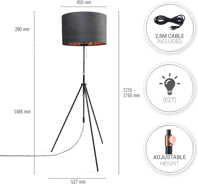 Detalle de Lampe sur pied Paco Home Lampadaire 2,5 m