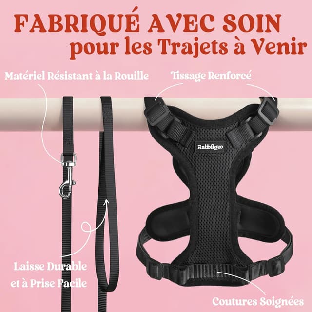 Thumbnail 6 de rabbitgoo Harnais Chat S Laisse Noir