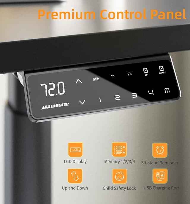 Detalle 2 de MAIDeSITe EL2 Pro Art elektrisch höhenverstellbares Tischgestell mit Dualmotor, 180-kg-Traglast, 4 Memory & Kollisionsschutz