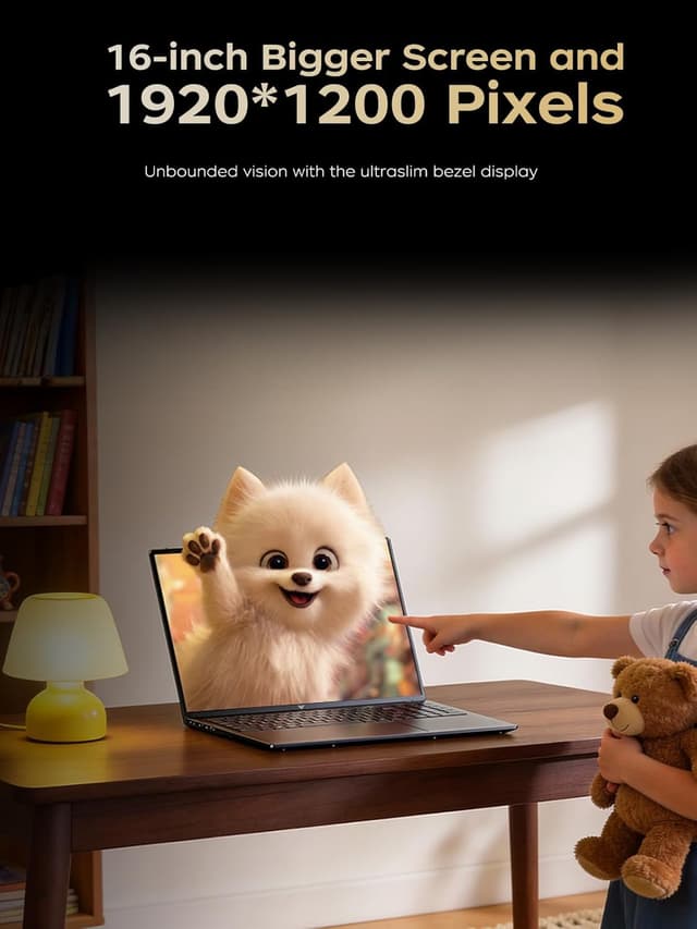 Detalle de KAIGERR 16.0-inch Laptop with AMD Ryzen 4300U, 16GB RAM, 512GB SSD, Windows 11, FHD Display