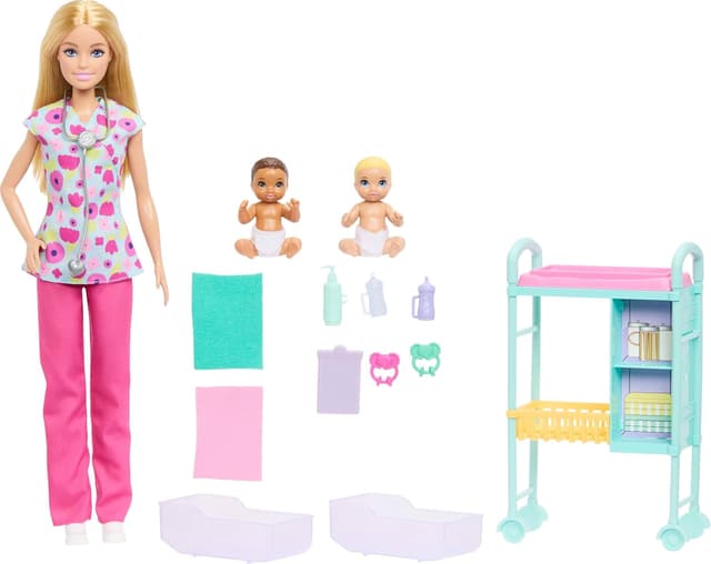 Imagen de Barbie Careers Baby Doctor Playset with 2 Babies en OfertitasTOP