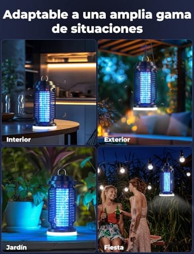 Detalle de YISSVIC Lámpara antimosquitos eléctrica 4200V + 15W UV 365 nm IPX4 (interior y exterior)