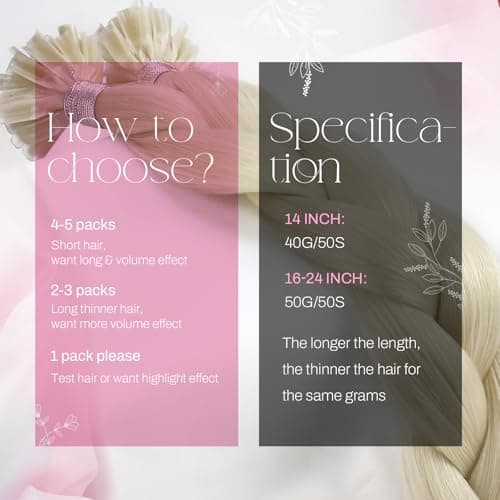 Detalle de Moresoo extension cheveux naturel kératine 50 mèches blond clair 35 cm ⚙