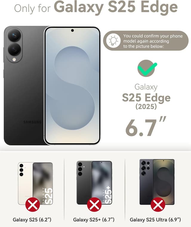 Detalle 2 de OCASE Klapphülle mit RFID-Schutz für Samsung Galaxy S25 Edge 5G – Hellblau