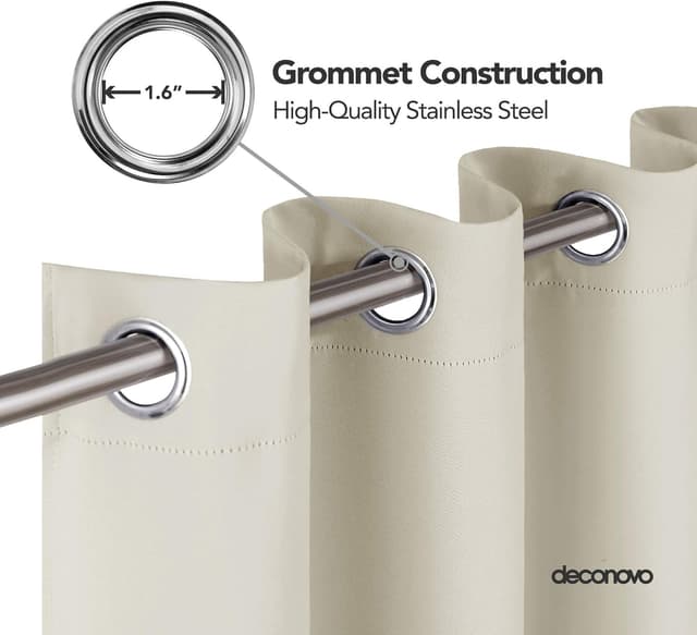Thumbnail 4 de Deconovo Cortina Opaca 140x260 cm Beige claro