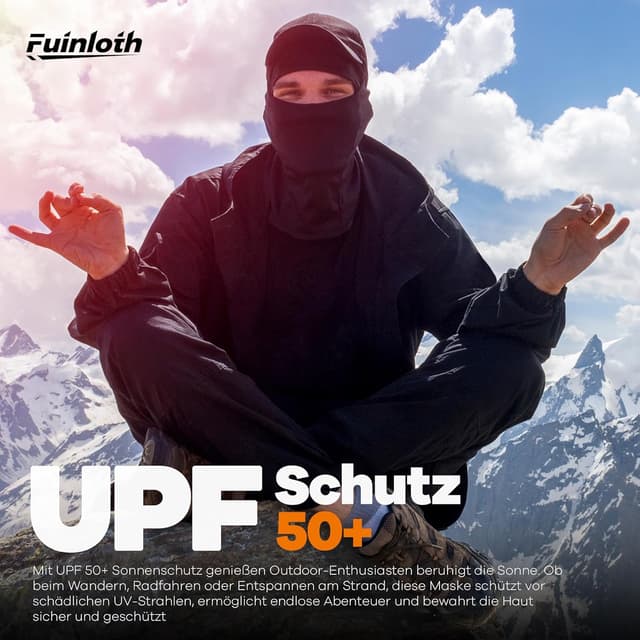 Detalle de Fuinloth Sturmhaube & Skimaske Balaclava für Motorrad, Fahrrad und Winter – helmkompatibel