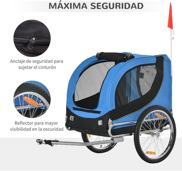 Thumbnail 5 de PawHut Remolque Bicicleta Perros 30 kg