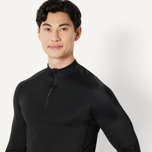 Detalle de Amazon Essentials Homme Maillot Rashguard manches longues à fermeture 1/4