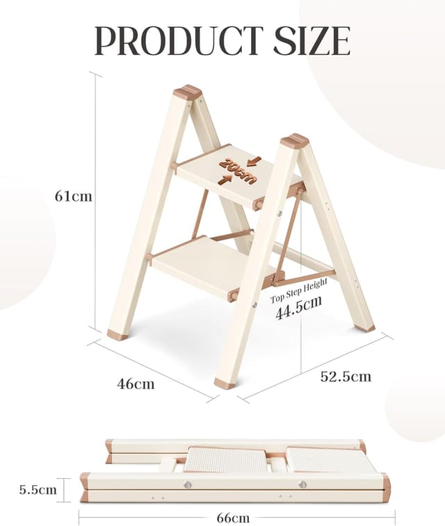 Detalle 2 de GameGem 2 Step Ladder 150 kg capacity
