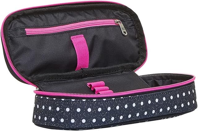 Detalle 2 de Seven Portapenne Scuola Round Plus Yantry Girl Nero: bustina ovale con taschino ed elastici