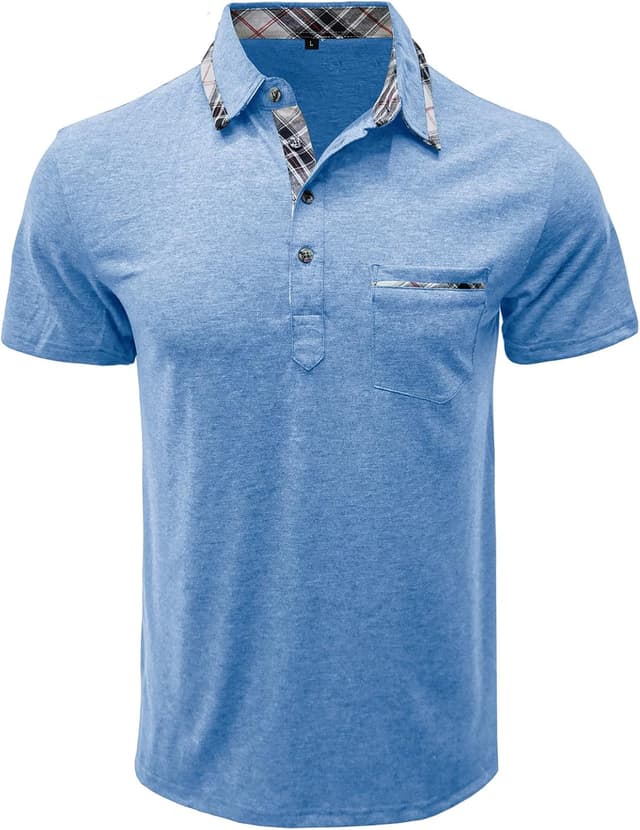 Detalle 2 de Comilaka Poloshirt Herren Kurzarm mit Knopfdesign – klassisches Golf- und Freizeit-Pollo-Shirt