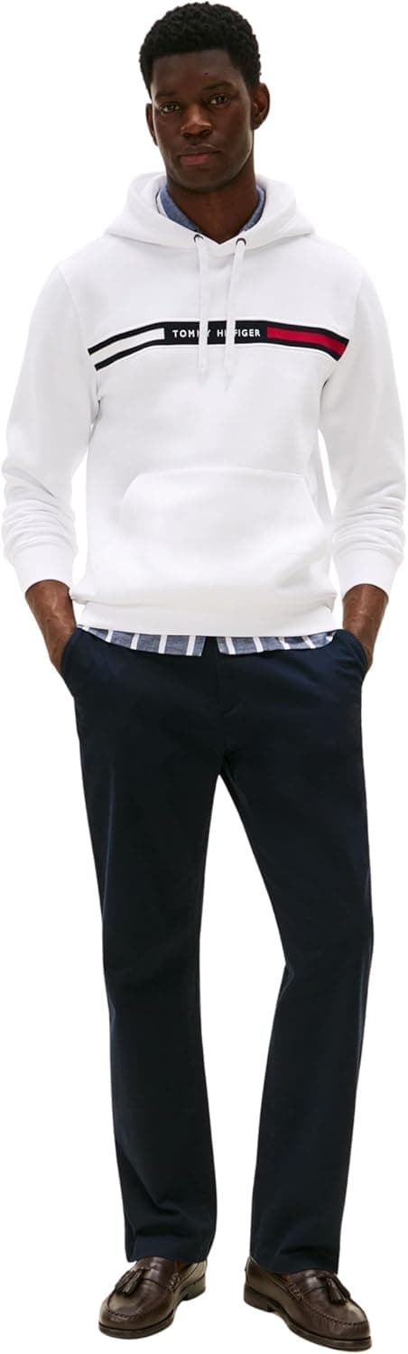 Detalle de Tommy Hilfiger Uomo Felpa con Cappuccio Chest Insert con Marsupio