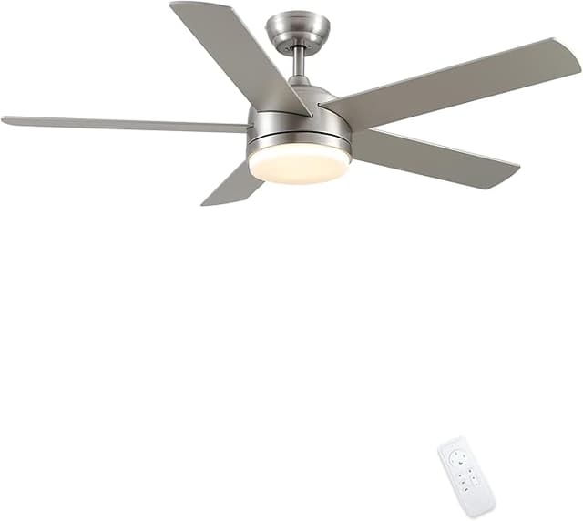 Detalle de CJOY Ventilador de Techo con Luz y 5 Aspas, 132cm 🌬