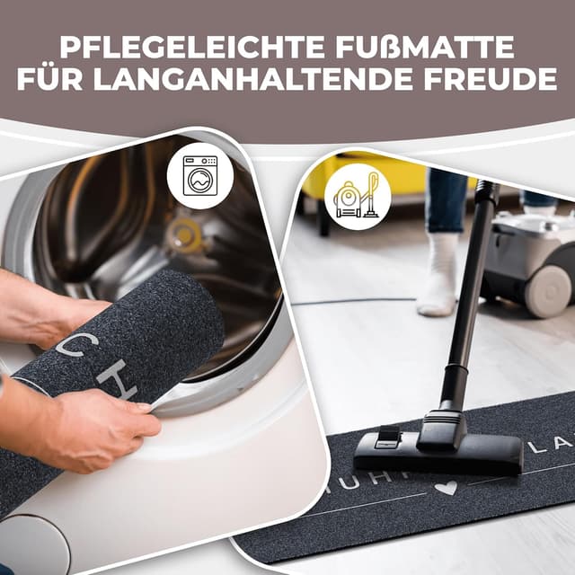 Detalle de ElbFuchs Schuhparkplatz Fußmatte 75x30 cm grau – waschbare, rutschfeste Indoor- & Abtropfmatte