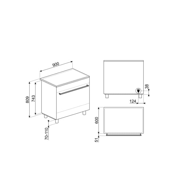 Thumbnail 5 de Smeg C9IMN2 Cocina compacta de 90 cm 🍳