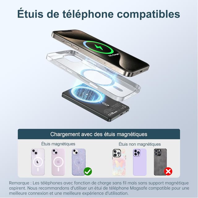 Thumbnail 5 de NOHON Batterie Externe MagSafe 5000mAh Slim 8mm