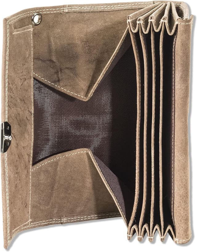 Detalle de Woodland KELLNERBÖRSE TAXIBÖRSE Profi-Modell aus weichem Büffelleder (dunkelbraun)