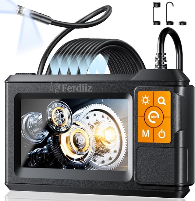 Detalle de Ferdiiz HD 1920P Endoscopio Industriale con schermo IPS da 4,3”, doppia lente e cavo semirigido 5 m