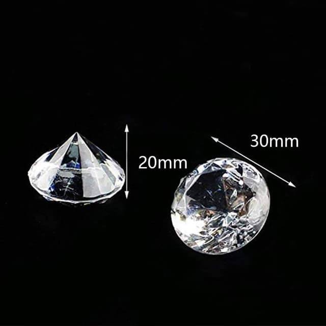 Detalle de DAHI Deko-Diamanten 30 mm für Hochzeit & Feste – transparente Kristallstreudeko (30 Stück)