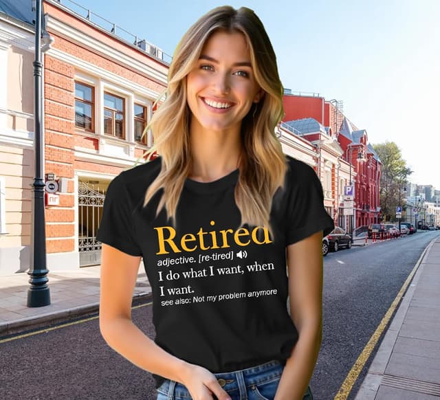 Detalle de Qskall Retirement T-Shirts for Women – Grandma Retired Tee with Funny Slogan