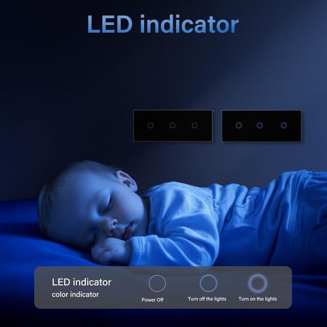 Thumbnail 5 de BSEED Interruptor táctil triple 500 W