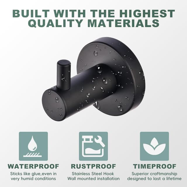 Detalle de YIGUANXIN Stainless Steel Clothes Hook 4-Piece Set for Bathroom, Bedroom & Kitchen