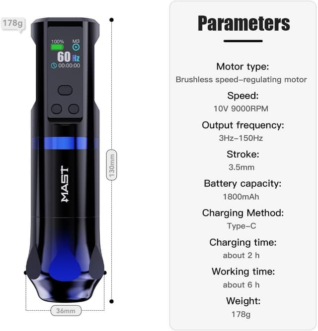 Thumbnail 1 de MAST TATTOO Mast Hertz Wireless 1800mAh