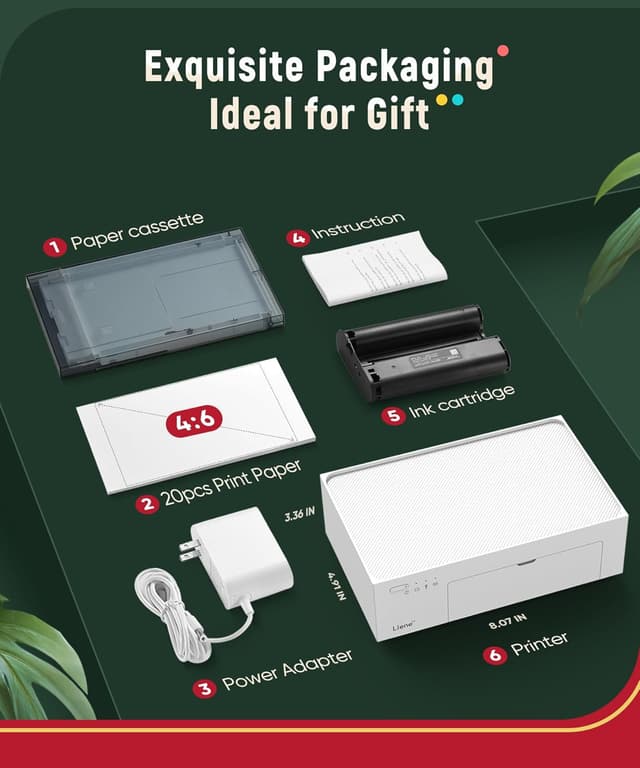 Thumbnail 6 de Liene White M200 4x6 Wireless Photo Printer