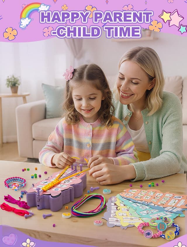 Thumbnail 6 de AONTESS Friendship Bracelet Making Kit (Purple) – DIY craft set for girls aged 8–12