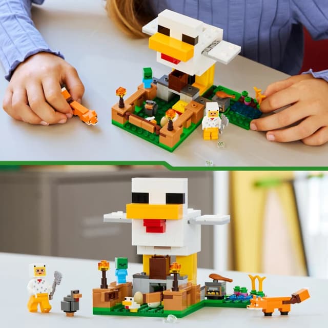 Thumbnail 6 de LEGO Minecraft Hühnerfarm 21585 – Bauernhof-Set mit Stall, Eierfunktion und Zaun