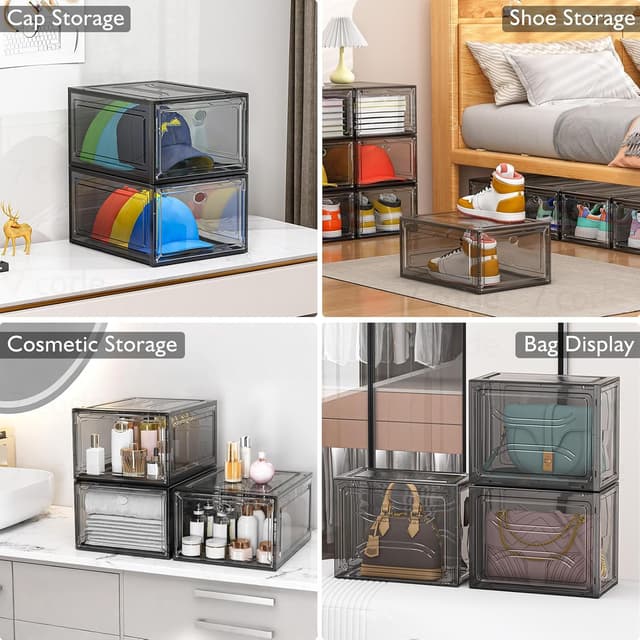 Thumbnail 5 de 7 code Thicken & Sturdy Clear Shoe Storage Organizer 6-pack