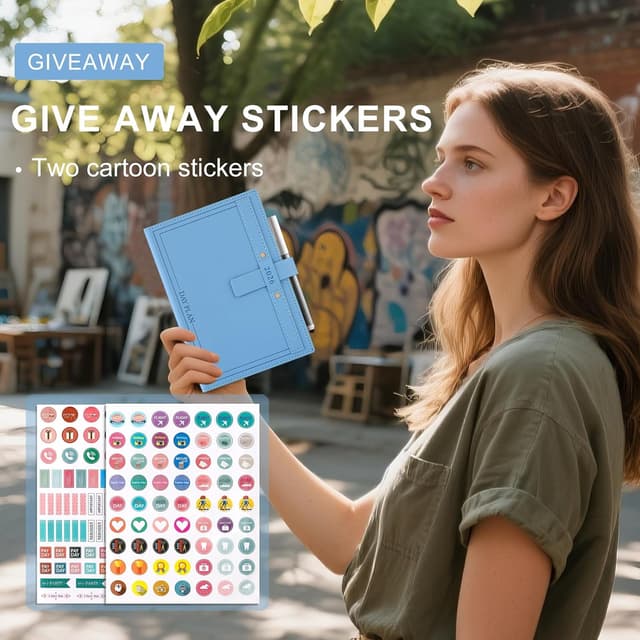 Detalle 2 de Agenda 2026 A5 une page par jour (janvier à décembre) avec stylo tactile et onglets mensuels colorés