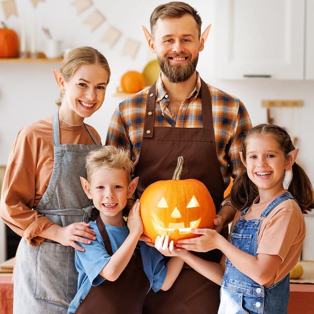 Detalle de Aomig Elfenohr-Set für Kinder & Erwachsene (Fairy Pixie), Latex-Cosplay-Ohren für Halloween, Karneval & Partydeko