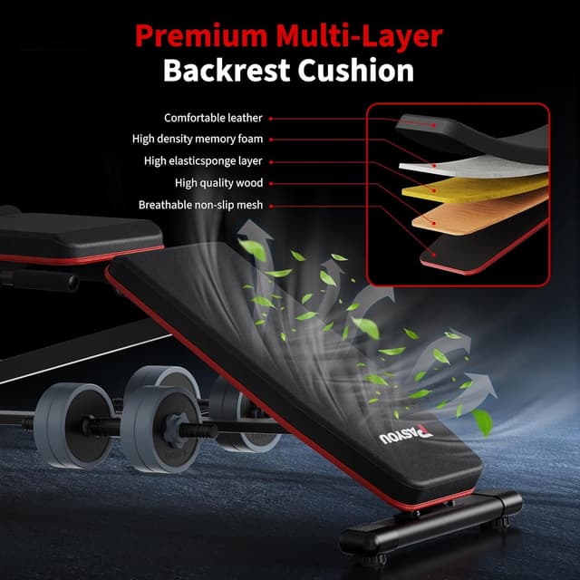 Detalle 1 de PASYOU Leg Press Machine with Adjustable Weight Bench & Leg Extension (1300LBS capacity)