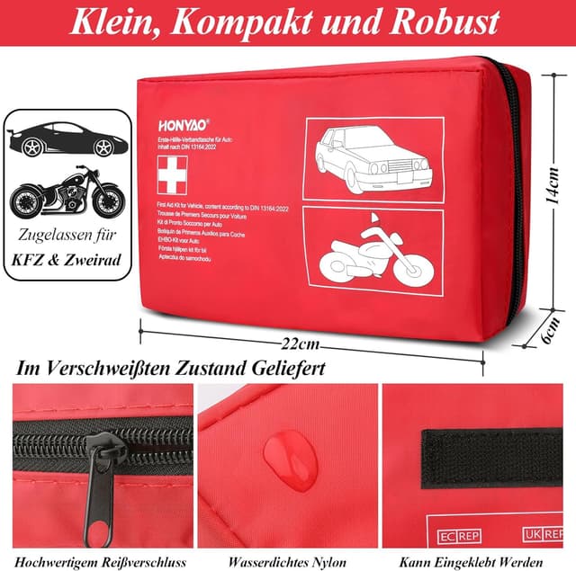 Detalle 1 de HONYAO Verbandskasten Auto 2026 22x14x6 cm 🚑