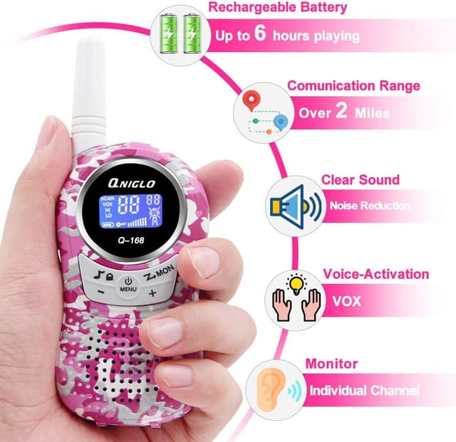 Detalle 2 de QNIGLO Q168Plus talkie walkie VOX 5 km