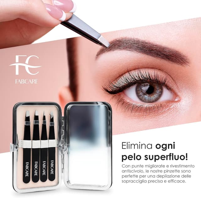 Detalle 2 de FABCARE Pinzetta Sopracciglia 4 pezzi