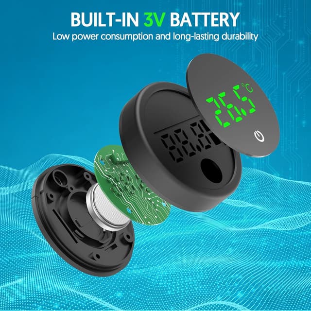 Detalle 2 de QZQ Digital Aquarium Thermometer with Wireless Touch Stick (LED Display) – 2 Pack