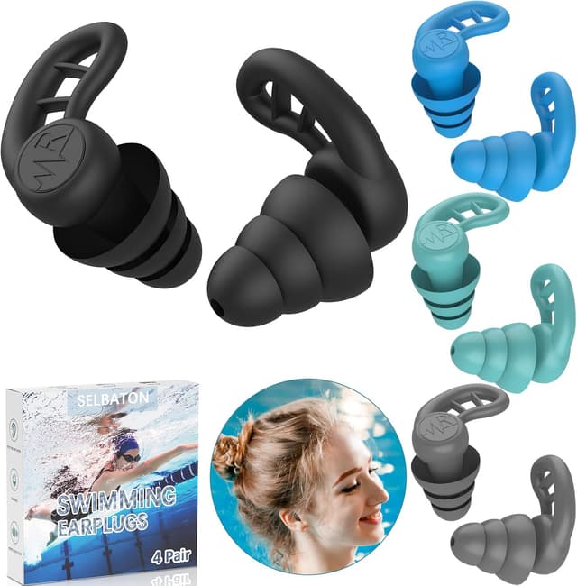Detalle de Swimming earplugs for adults, 4 pairs