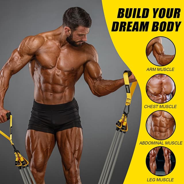 Thumbnail 3 de WOQQW 350lbs Resistance Bands Set