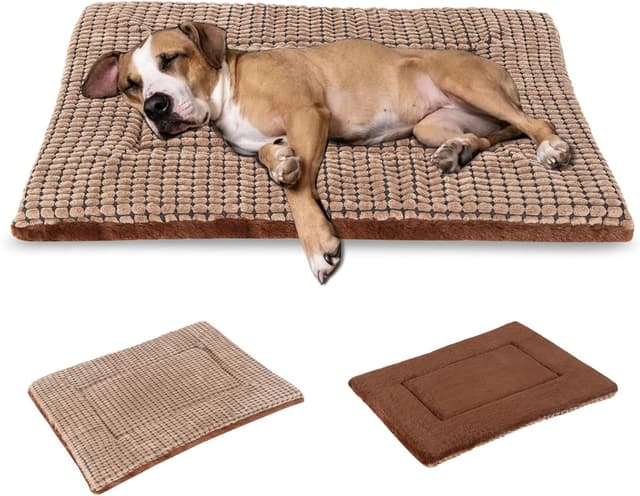 Detalle de BVAGSS Orthopädisches Hundebett (106x71x4 cm) – waschbare, umkehrbare flauschige Hundematte mit Eierförmchen-Schaum