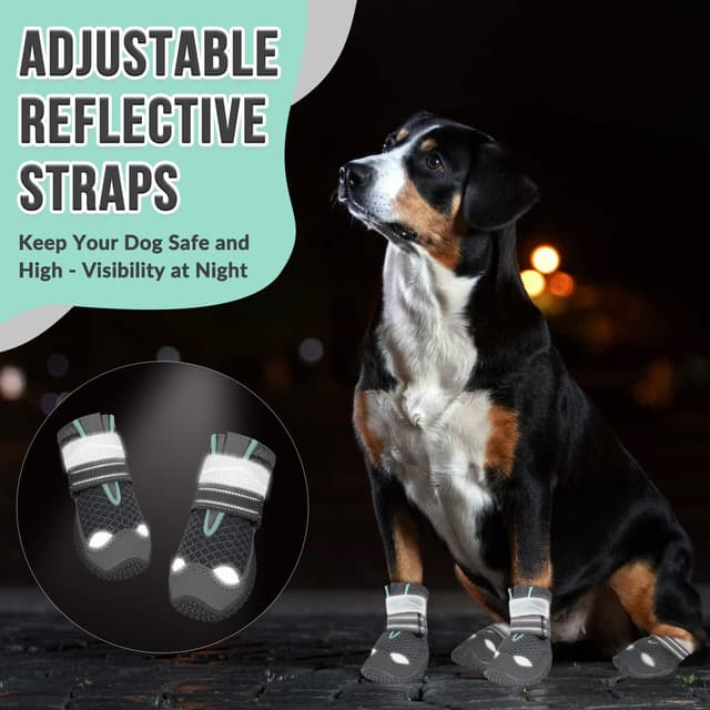 Detalle 2 de Eyein Dog Boots Paw Protector – Breathable waterproof dog shoes with reflective straps (2-pack)