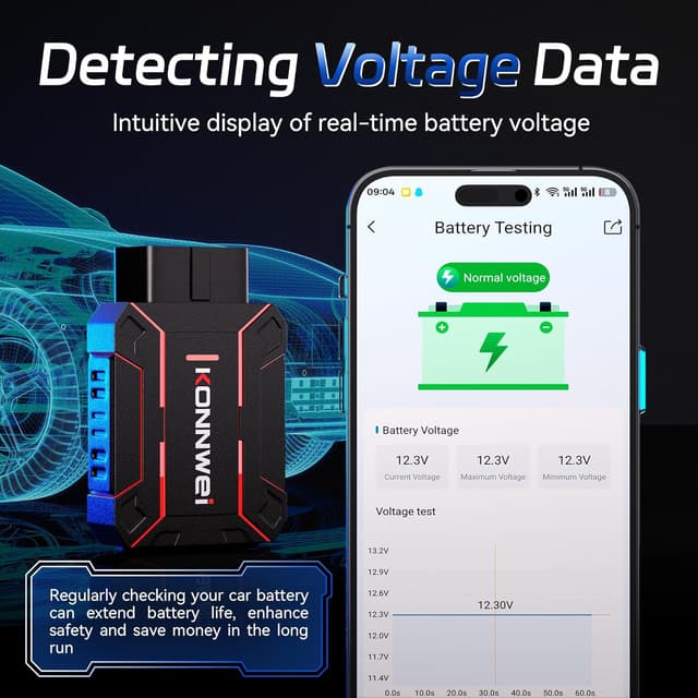 Thumbnail 6 de KONNWEI MAXOBD OBD2 Bluetooth scanner per iOS/Android: lettura DTC e dati in tempo reale