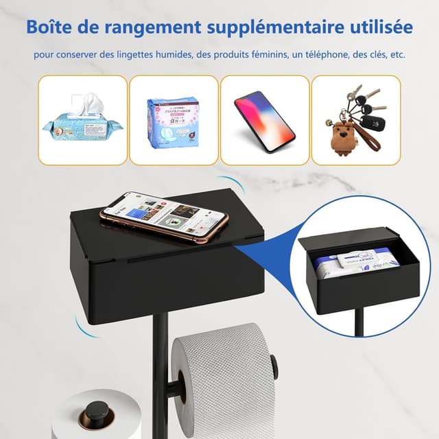 Thumbnail 4 de GUIGUZI Porte Papier Toilette avec Brosse WC