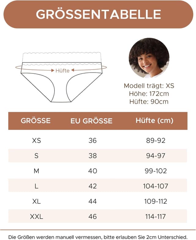 Detalle 2 de INNERSY Unterhosen Damen Baumwolle mit Spitze – bequeme Hipster Slips im 6er Mehrpack