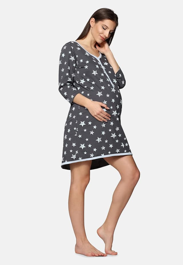 Detalle de Chemise de nuit grossesse coton BE20-176