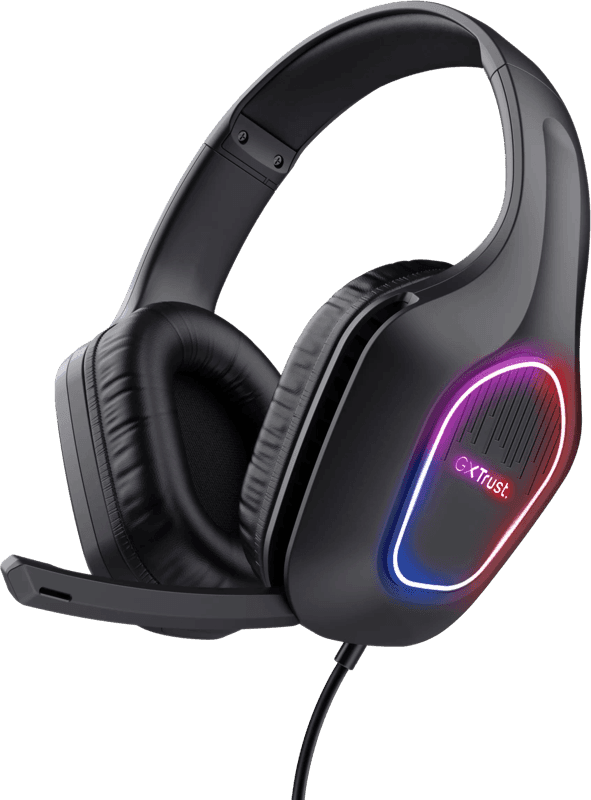 Detalle de Trust GXT 419 Rayne LED Gaming-Headset mit mehrfarbiger LED-Beleuchtung