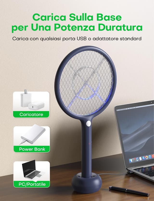 Thumbnail 4 de AROEVE Racchetta Zanzare Elettrica 4000V, 1200mAh